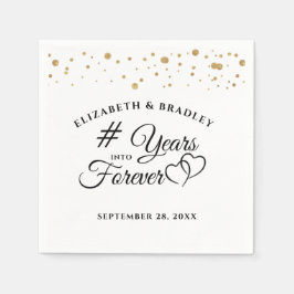 Guardanapo De Papel Aniversário Elegante # ANOS EM Corações SEMPRE