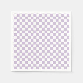 Guardanapo De Papel aniversário em xadrez retrô roxo