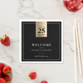 Guardanapo De Papel ANIVERSÁRIO EMPRESARIAL Ouro branco preto