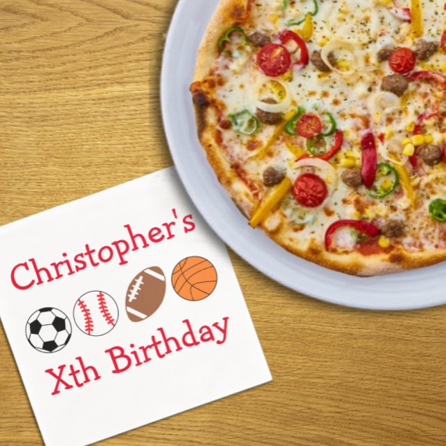 Guardanapo De Papel Aniversário Esportivo (Criador carregado)