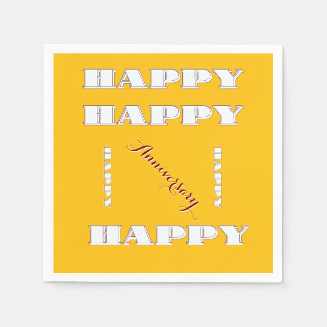 Guardanapo De Papel Aniversário FELIZ Amarelo (Frente)