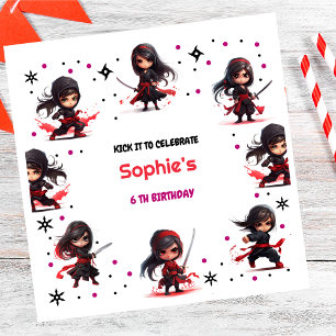Guardanapo De Papel Aniversário feminino estilo Ninja