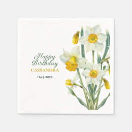 Guardanapo De Papel Aniversário Floral do Daffodil Amarelo-Primavera E