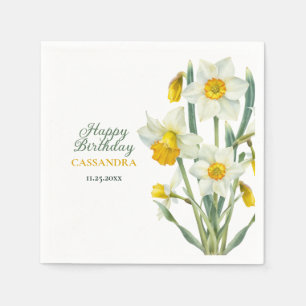 Guardanapo De Papel Aniversário Floral do Daffodil Amarelo-Primavera E