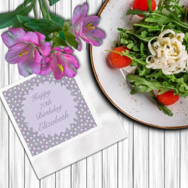 Guardanapo De Papel Aniversário Floral Roxo (Criador carregado)