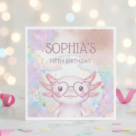Guardanapo De Papel Aniversário infantil axolote caprichoso