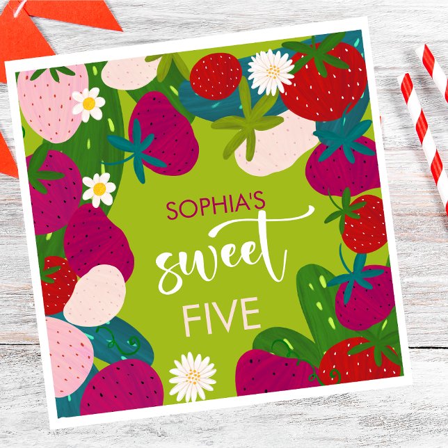Guardanapo De Papel Aniversário infantil doce de morango (Criador carregado)