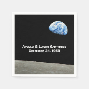 Guardanapo De Papel Aniversário lunar de Apollo 8 Earthrise 50th