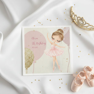 Guardanapo De Papel Aniversário Menina Bailarina Dança Ballet Rosa