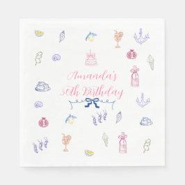 Guardanapo De Papel Aniversário Minimalista Italiano Fofo