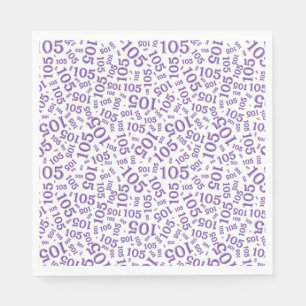 Guardanapo De Papel Aniversário Moderno 105 Padrão Numérico Roxo/Branc