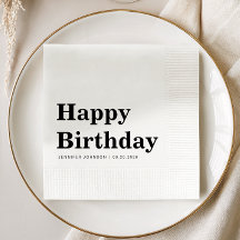 Aniversário Moderno Preto e Branco