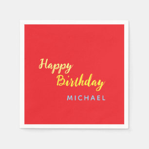 Guardanapo De Papel Aniversário Nome Minimalista Pessoal Moderno