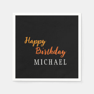 Guardanapo De Papel Aniversário Nome Minimalista Pessoal Moderno
