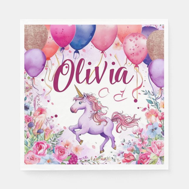 Guardanapo De Papel Aniversário "Olivia" (Frente)