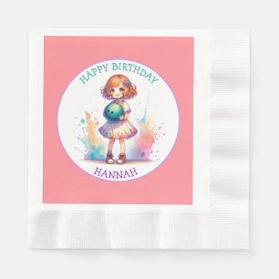Guardanapo De Papel Aniversário Personalizado de Anime da boliche