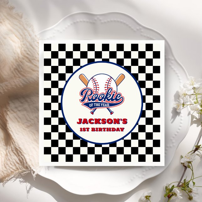 Guardanapo De Papel Aniversário Personalizado Do Ano Do Baseball (Criador carregado)