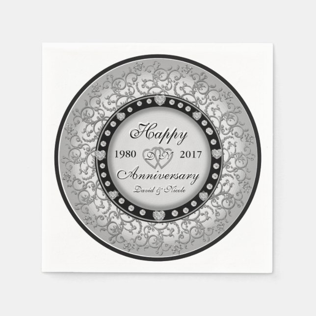 Guardanapo De Papel Aniversário Personalizado Ornamental (Frente)