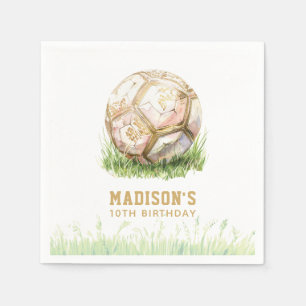 Guardanapo De Papel Aniversário Personalizado para Garota de Futebol
