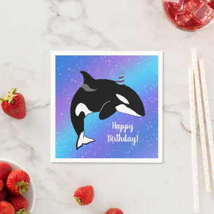 Guardanapo De Papel Aniversário Personável da Baleia Assassina Orca