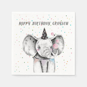 Guardanapo De Papel Aniversário simples moderno do animal de partido