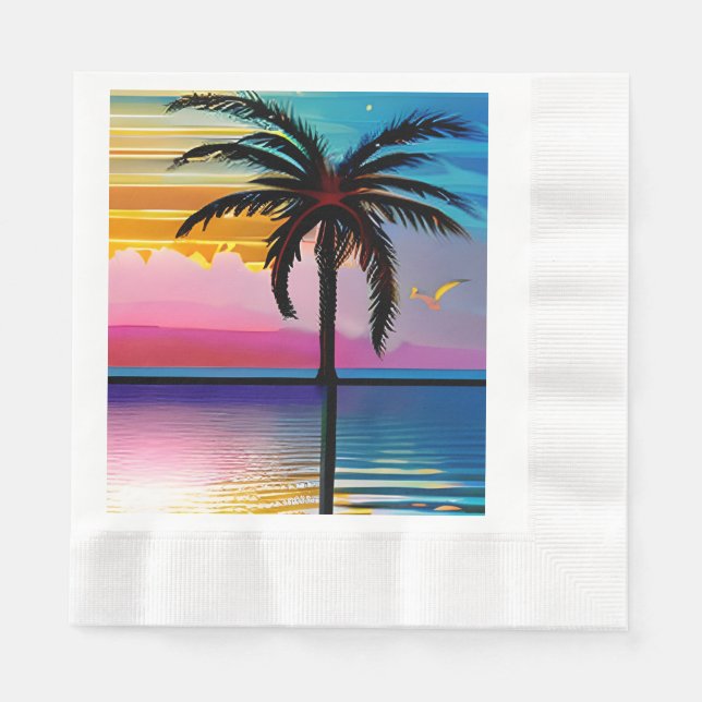 Guardanapo De Papel Aniversário Tropical (Frente)
