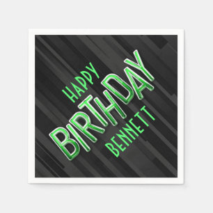 Guardanapo De Papel Aniversário Verde Moderno