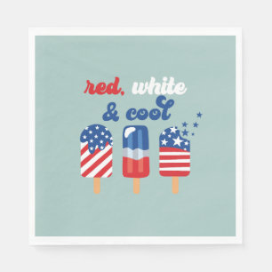 Guardanapo De Papel Aniversário Vermelho Branco e Azul de 4 de Julho