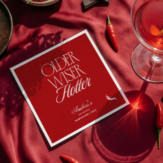 Guardanapo De Papel Aniversário Vermelho Mais Velha Mais Sábia Mais Qu