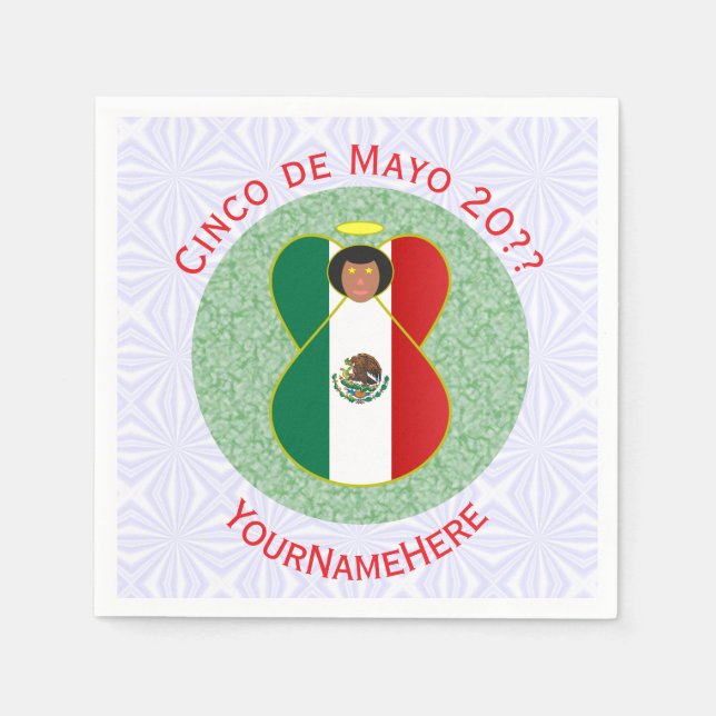 Guardanapo De Papel Anjo Personalizado do Cinco de Mayo Mexicano  (Frente)