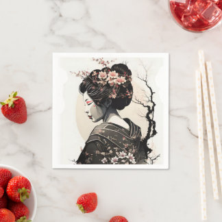 Guardanapo De Papel Anmutige japanische Geisha - 