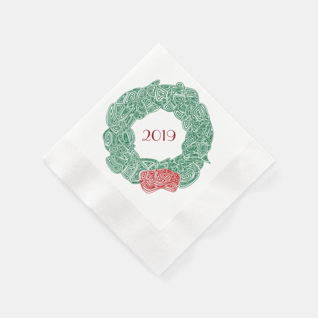 Guardanapo De Papel Ano da Terra do Natal Moderno (Canto)