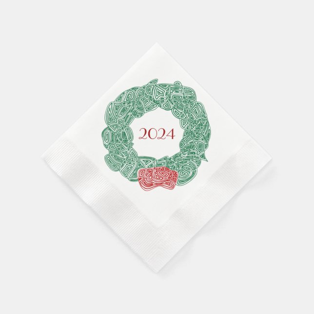 Guardanapo De Papel Ano da Terra do Natal Moderno (Canto)