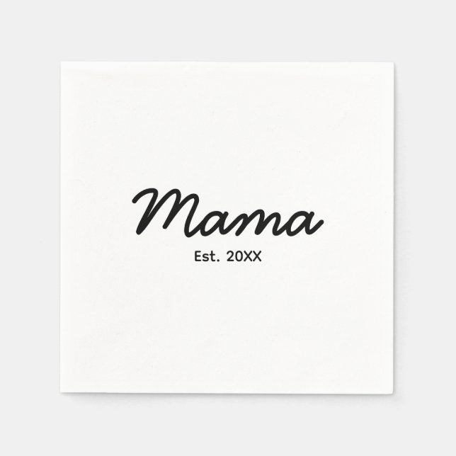 Guardanapo De Papel Ano de Fundação da Mamãe | Data Personalizada da M (Frente)