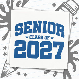 Guardanapo De Papel Ano de Graduação Escola Azul Turma de 2027