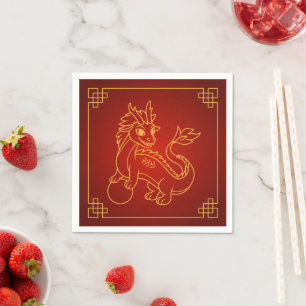 Guardanapo De Papel Ano do Dragão 2024 - Zodiac chinês