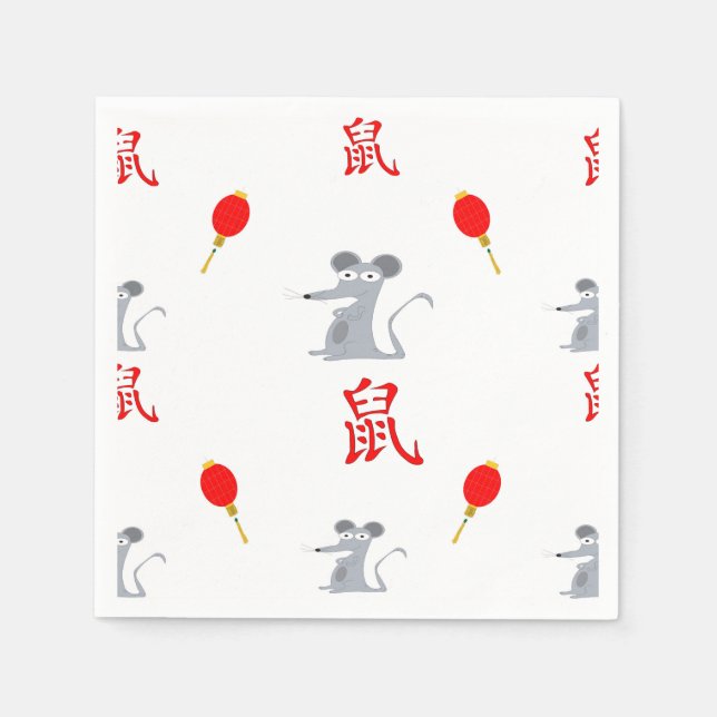 Guardanapo De Papel Ano do Rat 2020 (Frente)