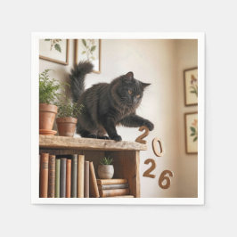 Guardanapo De Papel Ano Novo 2027 Gato Divertido