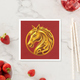 Guardanapo De Papel Ano Novo Chinês 2026 - Cavalo Dourado