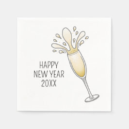 Guardanapo De Papel Anos novos Vidro de Champagne