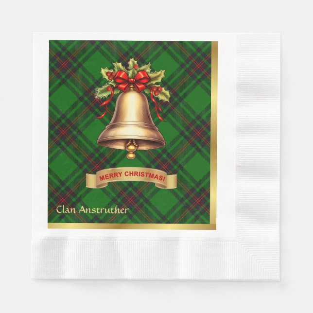 Guardanapo De Papel Anstruther Tartan de Natal Personalizado (Frente)