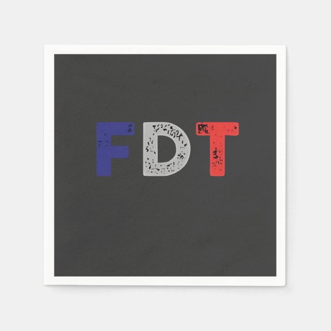 Guardanapo De Papel Anti Trump Maga FDT Resiste Democracia Retro (Frente)