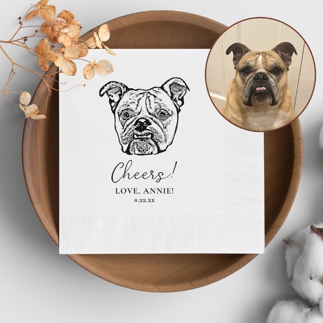 Guardanapo De Papel Antigo Bulldog Inglês Personalizado Cheers Napkins (Criador carregado)