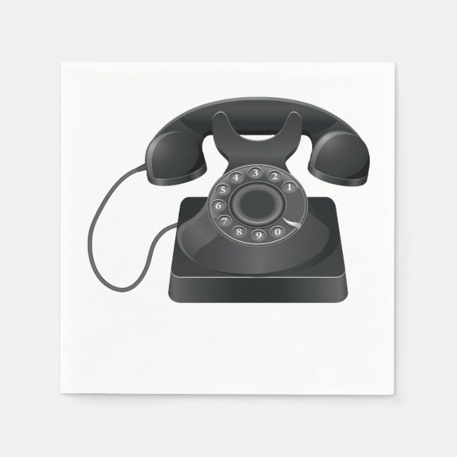 Guardanapo De Papel Antigo Papel de Telefone Preto Nápoles (Frente)