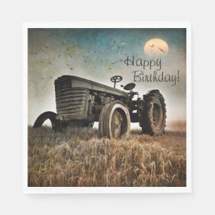 Guardanapo De Papel Antigo Trator Birthday