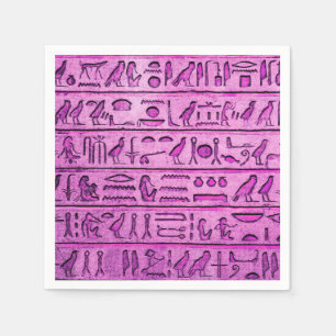 Guardanapo De Papel Antigos Hieroglifos Purple Paper Napkins