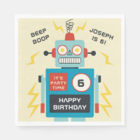 Antiguamente Brinquedo Robot Birthday