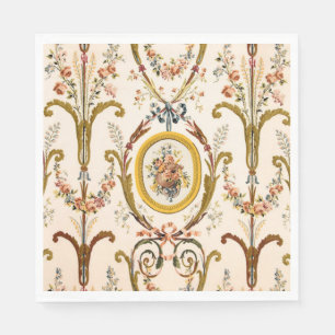 Guardanapo De Papel Antiguamente francês Rococo Floral Dourado Cream E