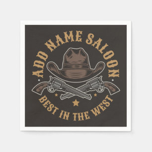 Guardanapo De Papel Antiguidade Armas de Cowboy ADD NOME Velho Salão O