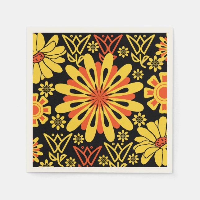 Guardanapo De Papel Antique Yeller Florah Napkin Design (Frente)